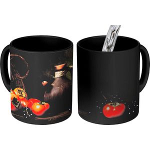 Magische Mok - Foto op Warmte Mokken - Koffiemok - Rustiek - Fruit - Kan - Mand - Stilleven - Magic Mok - Beker - 350 ML - Theemok