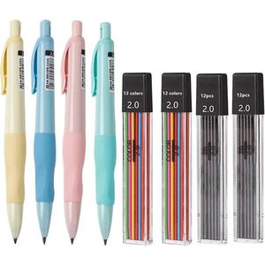 PigMig Vulpotlood 2 mm - 4 stuks vulpotloden set met 44 stuks Vullingen - mechanical pencil voor kinderen en schets