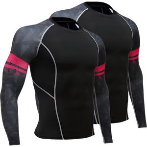 E-shop4u® - 2x Fleece Thermisch Ondergoed T-shirt - Wintersport - Onderkleding - Ski, Motor, Ademend & Stretch - Rood2 - XXXL