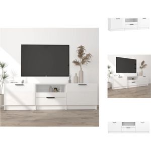 vidaXL Tv-kast - Tv-kasten - Tv-meubel - Hifi-meubel - Tv-meubel 140x35x40 cm bewerkt hout hoogglans wit