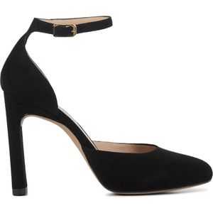 Unisa Pumps / Stiletto Dames / Damesschoenen - Suède - Blokhak hoogte 9 cm - Paddy - Zwart - Maat 40