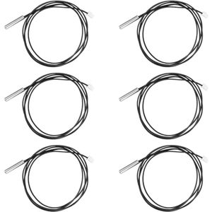 6 stuks temperatuursensorsonde, 1 m 10K thermistortemperatuursensor 3950 NTC-temperatuursensor verlengkabel temperatuursensorapparaat voor koelkast-airconditionerthermostaat