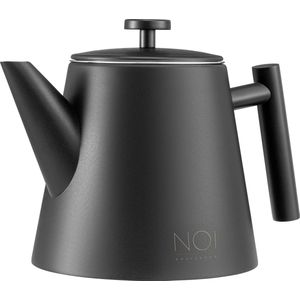 NOI Amsterdam Theepot met Filter - Zwart - Theekan 1 L - RVS - Theepot Dubbelwandig