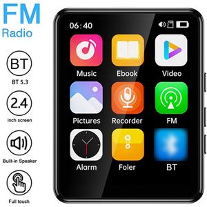 Bluetooth MP4/MP3-muziekspeler HiFi Lossless geluidskwaliteit 2,4-inch touchscreen FM-radio