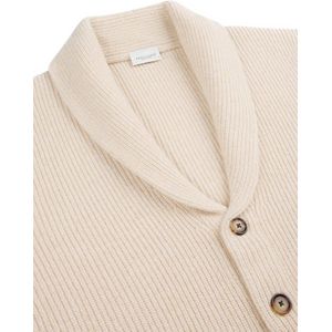 Profuomo - Cardigan - Crème Wit - Effen