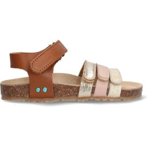 BunniesJR - Babs Beach - Platte Sandalen - Cognac - Imitatieleer - Klittenband