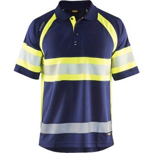 Blaklader UV-Poloshirt High Vis Klasse 1 3338-1051 - Marine/High Vis Geel - L