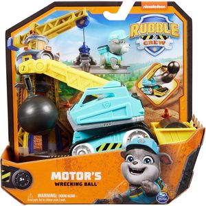 Rubble & Crew - Motor's Wrecking Ball-speelgoedauto met speelfiguur en beweegbare onderdelen - PAW Patrol speelgoed