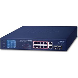 PLANET GSD-1222VHP netwerk-switch Unmanaged Gigabit Ethernet (10/100/1000) Power over Ethernet (PoE) 1U Blauw