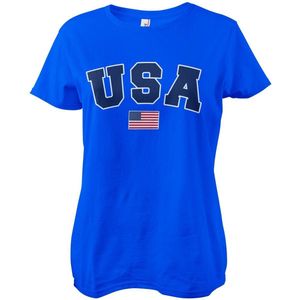 Hybris USA Varsity Girly Tee Damen T-Shirt Blue-S