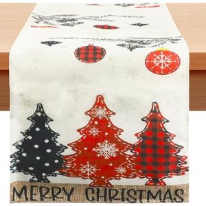 Kerst - Tafelloper - Linnen - 183x33 cm - Duurzaam