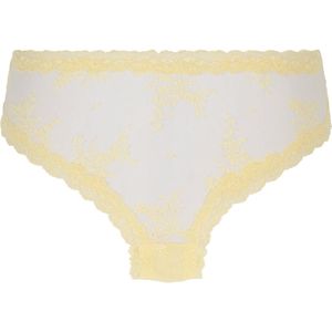 Hunkemöller Dames Lingerie Brazilian V-shape Mesh - Geel - maat XS