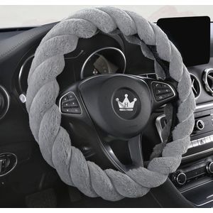 Luxe Pluizige Winter Stuurhoes - Warm en Comfortabel voor Auto's en Vrachtwagens (Universal, 39-41cm)