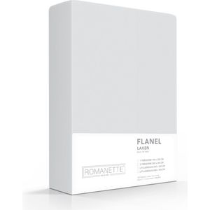 Romanette - Flanel - Laken - Lits-jumeaux - 240x260 cm - Zilver