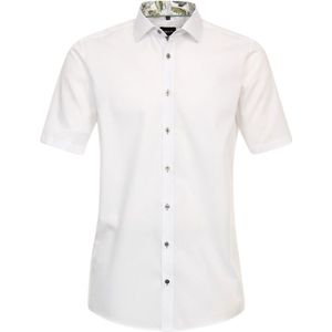 Wit Venti Overhemd Korte Mouw Gebloemde Kent Boord - 3XL
