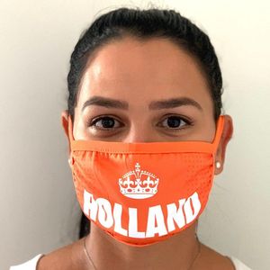 Oranje ""HOLLAND"" mondkapje van katoen en wasbaar