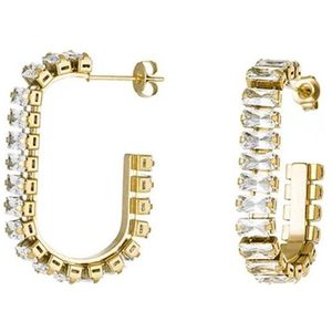 Oorbellen zirkonen party Goud Stainless Steel