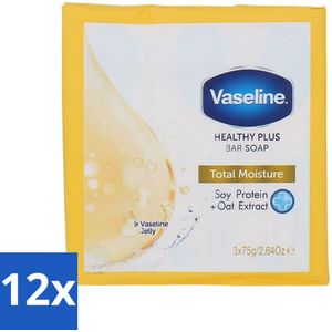Vaseline - Total Moisture - Zeeptablet - Healthy Plus - 3x75 g - Voordeelverpakking - 12 stuks