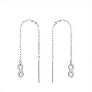 Aramat Jewels Oorhangers - Stijlvolle Stalen Infinity doortrek Oorbellen oneindig symbool - Roestvrij staal - Vrouwen - Volwassenen -