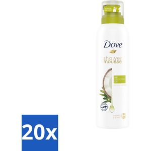 20 x Dove Shower Foam Coconut Oil 200 ml - Douche Mousse - Kokosolie - Huid Verzorging - Scheren En Douchen - Zachte Huid