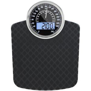 Hybride Personenweegschaal - 2-in-1 Digitaal en Analoog - Tot 180 kg - Dik Gehard Glas - Groot Scherm - Gemakkelijk Afleesbaar