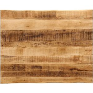 vidaXL Tafelblad - Natuurlijke Rand - 100x80x2,5 cm Tafelblad - Mangohout - Tafelblad Vervangen - Natuurhouten Tafelblad - Vintage Tafelblad