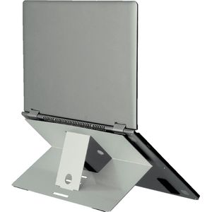 R-Go Riser Attachable - Laptopstandaard - Zelfklevend- Ergonomisch - Verstelbaar - Aluminium - Zilver