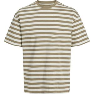 Jack Jones Jack Jones Jorbrooklyn Heavy Stripe Tee Silver Sage BEIGE