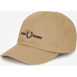 Fred Perry Graphic branded twill cap - warm stone