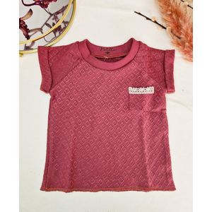 Raglan raspberry baby t-shirt - biologisch katoen | T-shirt | PETITE EvelinaApparel