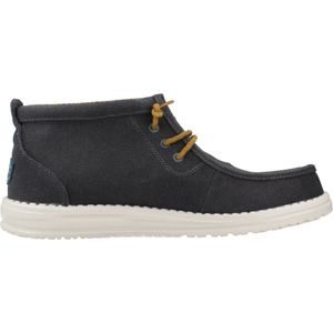HEYDUDE - Wally Mid - Instapper - Navy - Gewaxt Canvas
