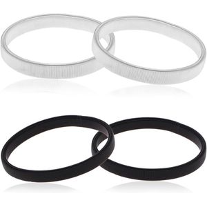 Verstelbare mouwondersteuningsset - metalen armbanden voor overhemd manchetcontrole - antislip - stijlvol accessoire - zilver - 6.5cm