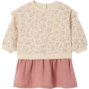 Vertbaudet - Jurk van Twee Materialen - Meisjes - Lange Mouwen