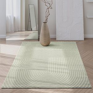 the carpet Santo Plus moderne vloerkleed- hoogwaardig tapijt voor woonkamer en slaapkamer, Boho design, Green, 80 x 250 cm
