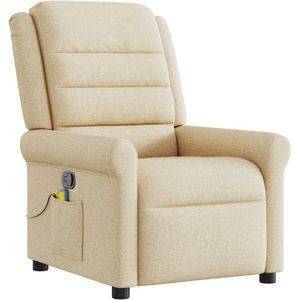 vidaXL Massagestoel - Verstelbaar Stof - Crèmekleurig