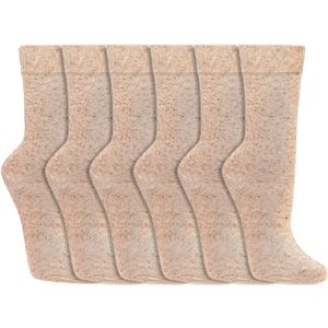 Verkoelende sokken | Linnen sokken | Merk: Socks4Fun | Maat: 35 t/m 46 | Kleur: Beige | 6 Paar