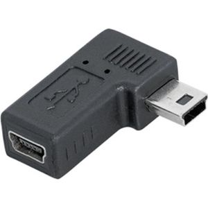 USB Mini B naar USB Mini B haakse adapter / zwart