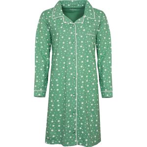 Tenderness Dames Nachthemd - Doorknoop - Katoen - Groen - Maat S