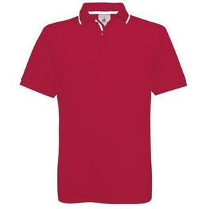 Polo B&C Safran Sport Kleur Red/White, Maat S