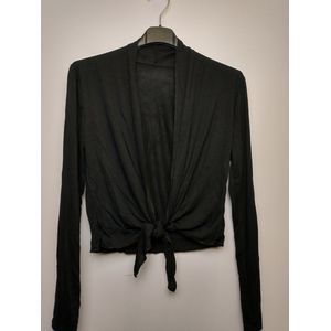 Bolero dames vest Jessica zwart lange mouwen one size S/M