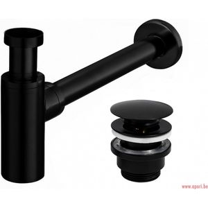 REA Wastafel Sifon Compact en Clickwaste - Mat Zwart