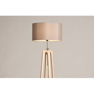 Lumidora Vloerlamp 31132 - LILLE - E27 - Grijs - Naturel - Hout - ⌀ 48 cm