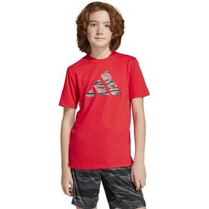 Adidas Training Essentials Camo Print T-shirt Met Korte Mouwen Rood 11-12 Years Jongen