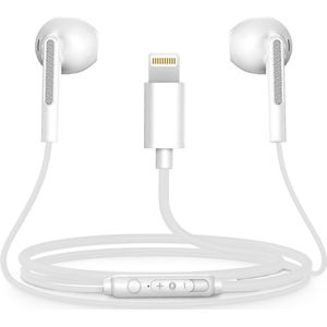 Oortjes met draad geschikt voor iPhone - Voor 14 Pro Max en ouder - Oordopjes met draad en microfoon - Wit