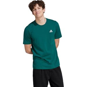adidas Sportswear Essentials Single Jersey Geborduurd Small Logo T-shirt - Heren - Groen- M