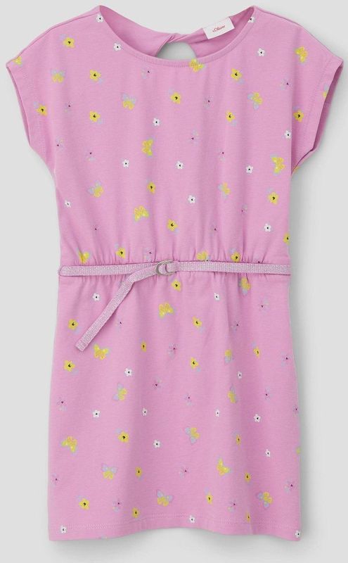 s.Oliver - Jurk - Geel/Lavendel/Eosine/Wit - Jersey - Bloemenprint