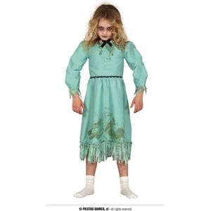 Guirca - Horror Films Kostuum - Nog Steeds Bezeten Door De Duivel - Meisje - Blauw - 10 - 12 jaar - Halloween - Verkleedkleding