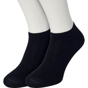 Bonnie Doon Sneakersokken Heren Donker Blauw maat 40/46 - 2 paar - Basis Korte Sokken - Gladde Naden - Enkel Sokken - Uitstekend Draagcomfort - Enkelsokken - Sneaker Sokken - 2-pack - Multipack - Effen - Donkerblauw - Navy - OL8120012.102