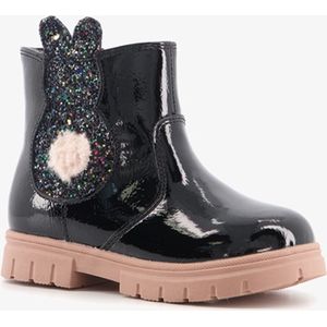 Blue Box meisjes chelsea boots met glitter konijn - Zwart - Maat 25