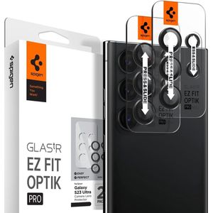 Geschikt voor Spigen Samsung Galaxy S23 Ultra Glas.tR EZ Fit Optik Pro Camera Screenprotector 2 Stuks